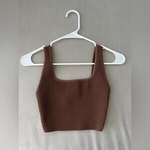 Aritzia Babaton Sculpt Knit Squareneck Cropped Tank (XXS)